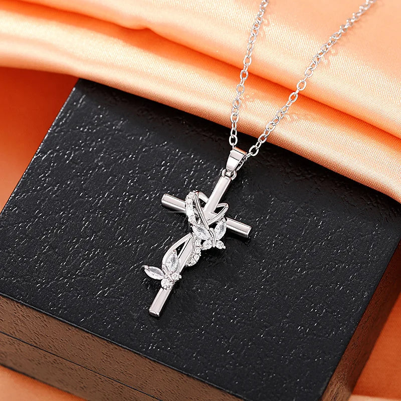 Butterfly Blessings Cross - Clear