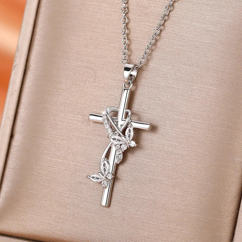 Butterfly Blessings Cross - Clear